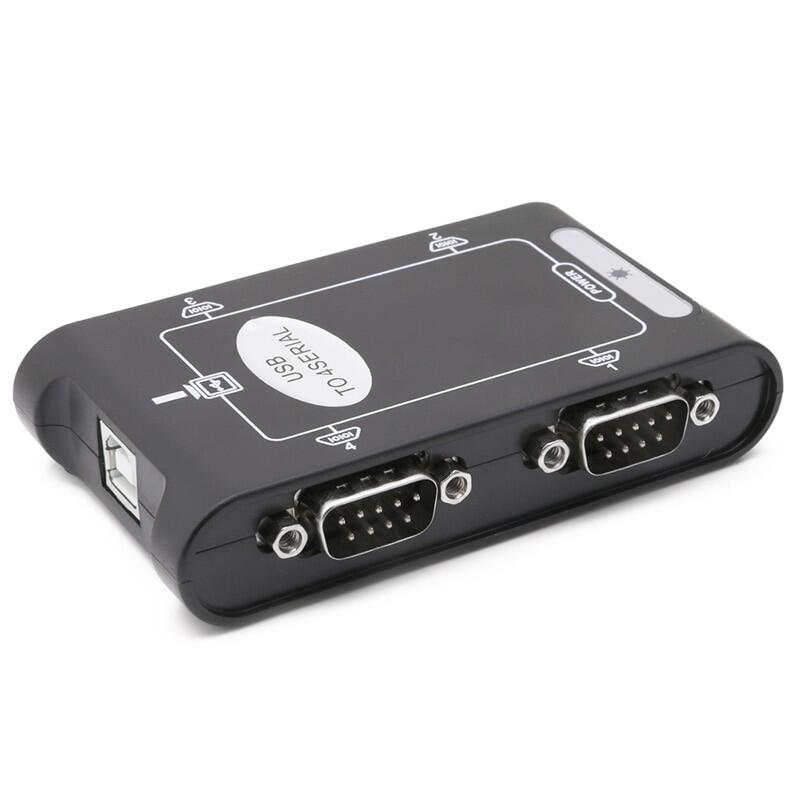 9pin RS232 USB 2.0 to 4 Port Serial DB9 COM Controller Connectors Adapter Hub