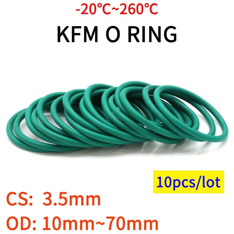 30MM ID Seal Oil Resistant FKM O-Ring Green 4MM Fluorine Rubber O Rings 1.0mm 