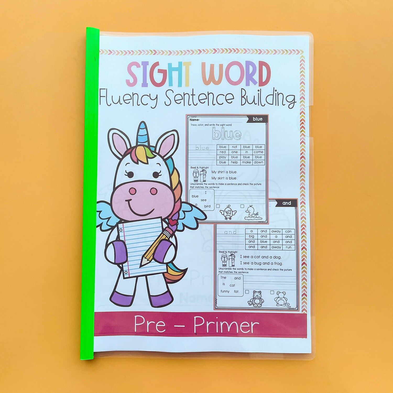 Sight Word Fluency Sentence Building กิจกรรมแผ่นสมุดงานสำหรับเด็ก Early เรียนภาษาอังกฤษเขียนอ่าน Pre อนุบาล1st เกรด Primer Pre Primer เด็กบ้านครูเอดส์