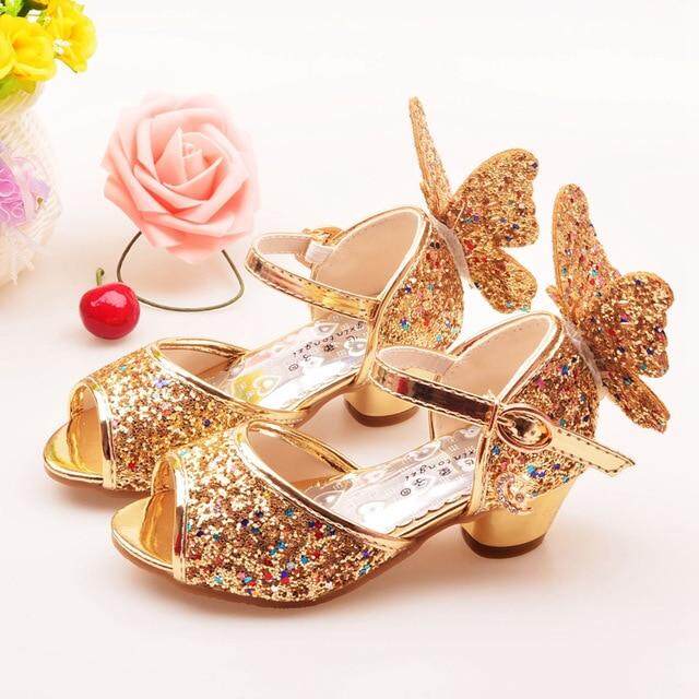 New Cute Baby Infant Toddler Butterflies Silver Sandals Shoes Sz 1 3 5 6