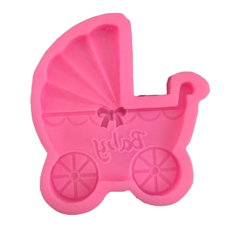 Exquisite Baby Stroller Shape Soap Making Supplies Cake Decorating Tools Silicone Mold Household Candle Molds Craft Tool