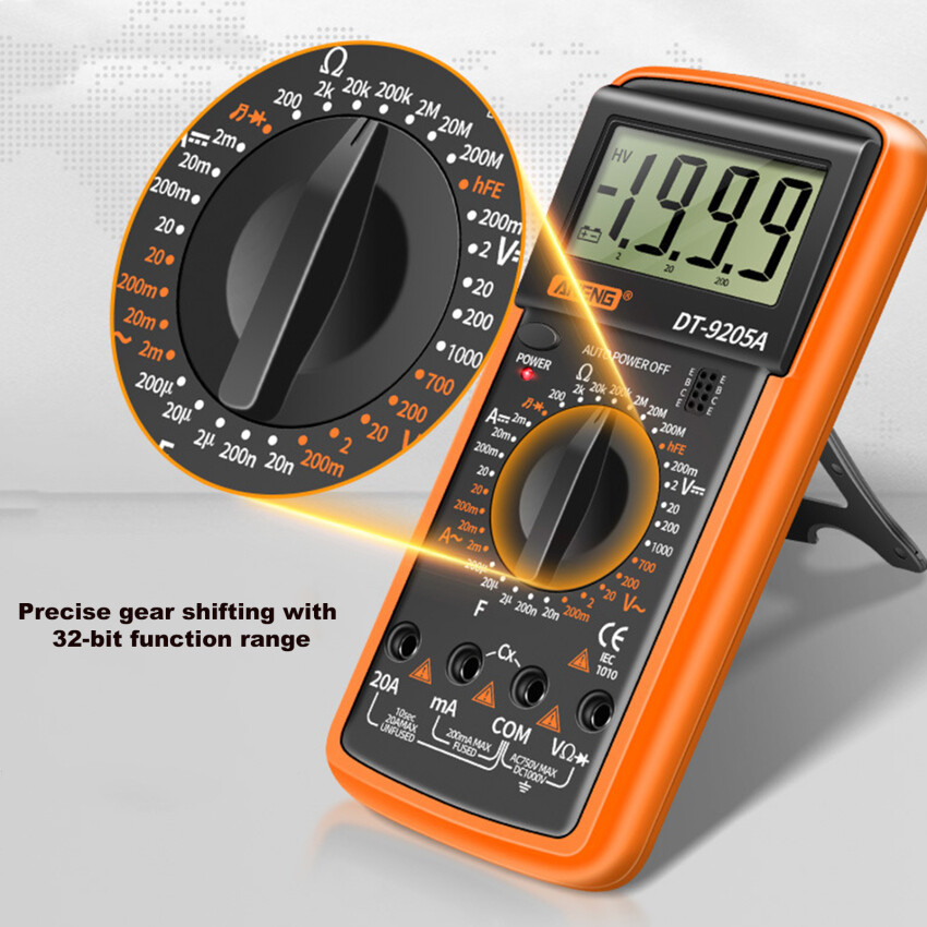 9205A Digital Multimeter Handheld High Precision Multimeter Electrician Test DC Voltage Ammeter Electrician Tool