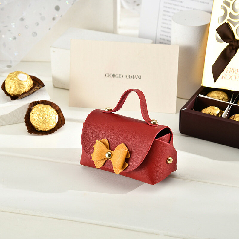 NALLCHEER Portable candy box Creative Candy Box Wedding Gift Leather Handbag