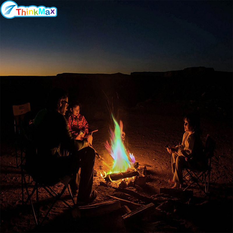 THINKMAX Magical Fire Colored Flame Agent Magic Flames Color Changing Powder Beach Party Bonfire Fireplace Fun Colorful Fire