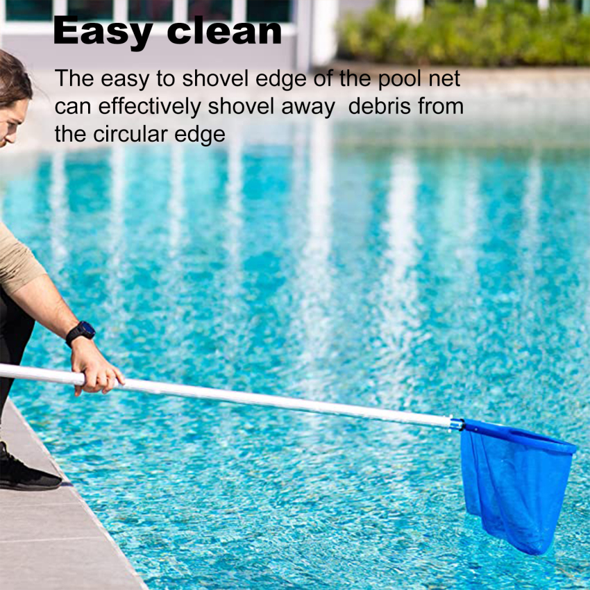 Pool Skimmer Net, Swimming Pool Leaf Skimmer Net With Reinforced Frame Larger Capacity Pool Nets For Cleaning Durable Deep Rake Net Easy Scoop Edge Debris Pickup Removal