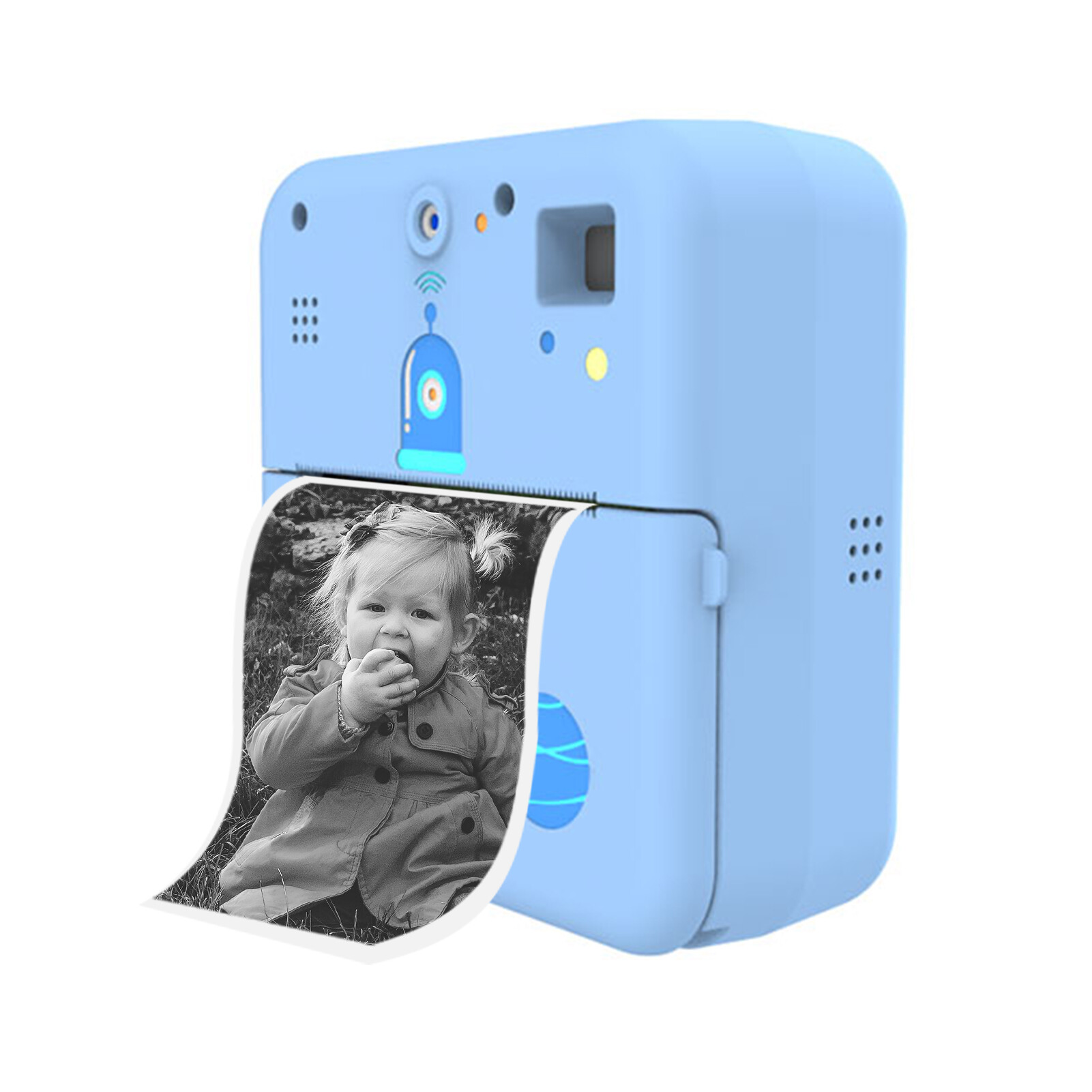 keykits- Mini Pocket Printer Camera Instant Print Portable Thermal Printing Machine Wireless BT Connection for Picture Label DIY Handcraft List Meno Notes Journal Receipt Paper Sticker Compatible with Android iOS