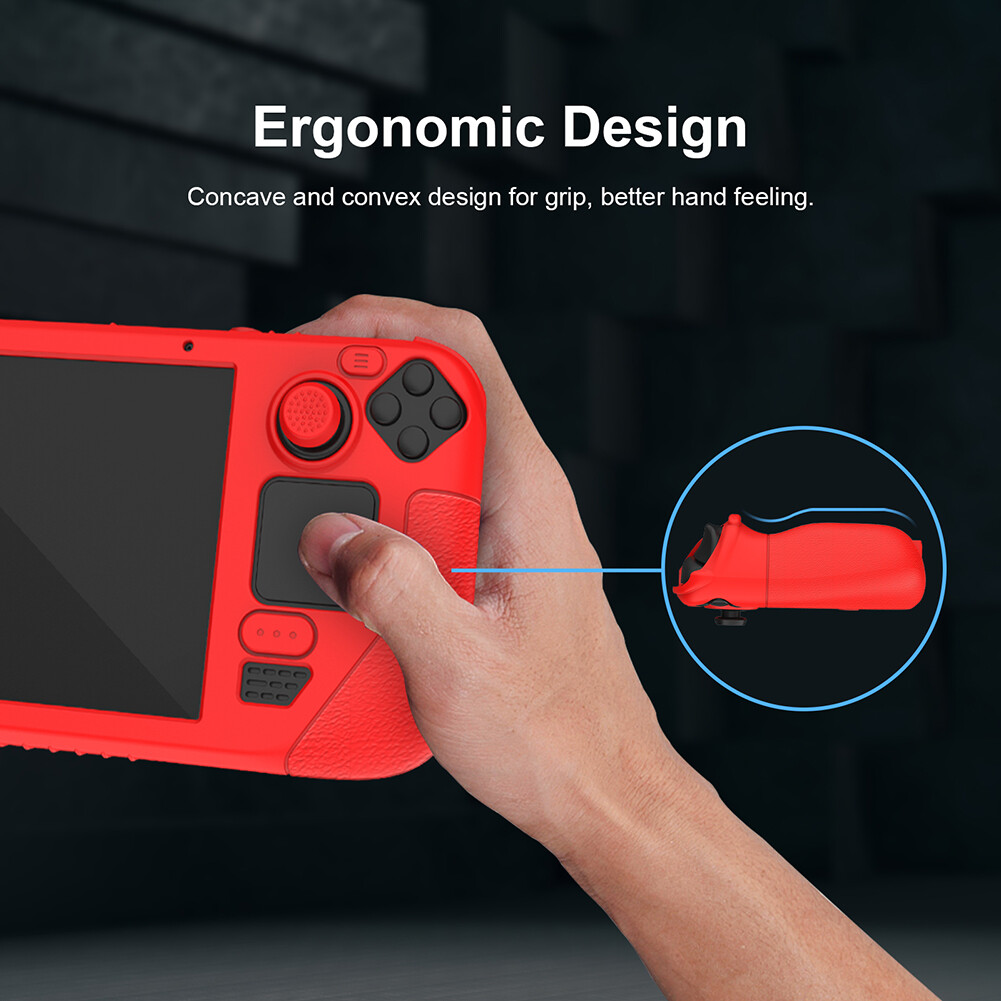 Protective Sleeve Silicone Shell Case Anti-Scratch Shockproof with Button Caps Game Accessories for Steam Deck Game Console