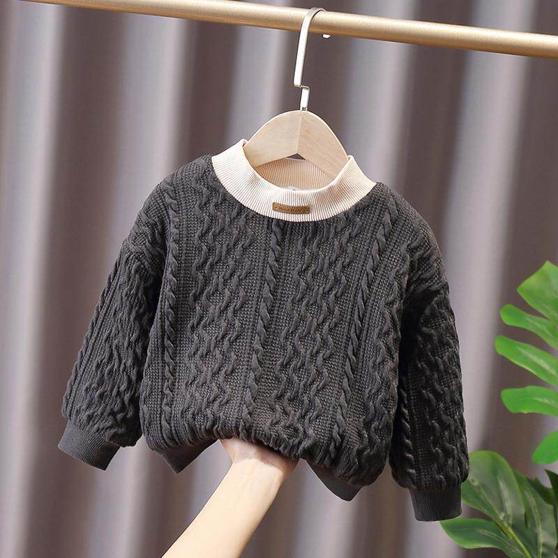 YADOU Add cashmere sweater for children, children's padded knitted coat for men and women's children's wear Korean baby bottoming shirt