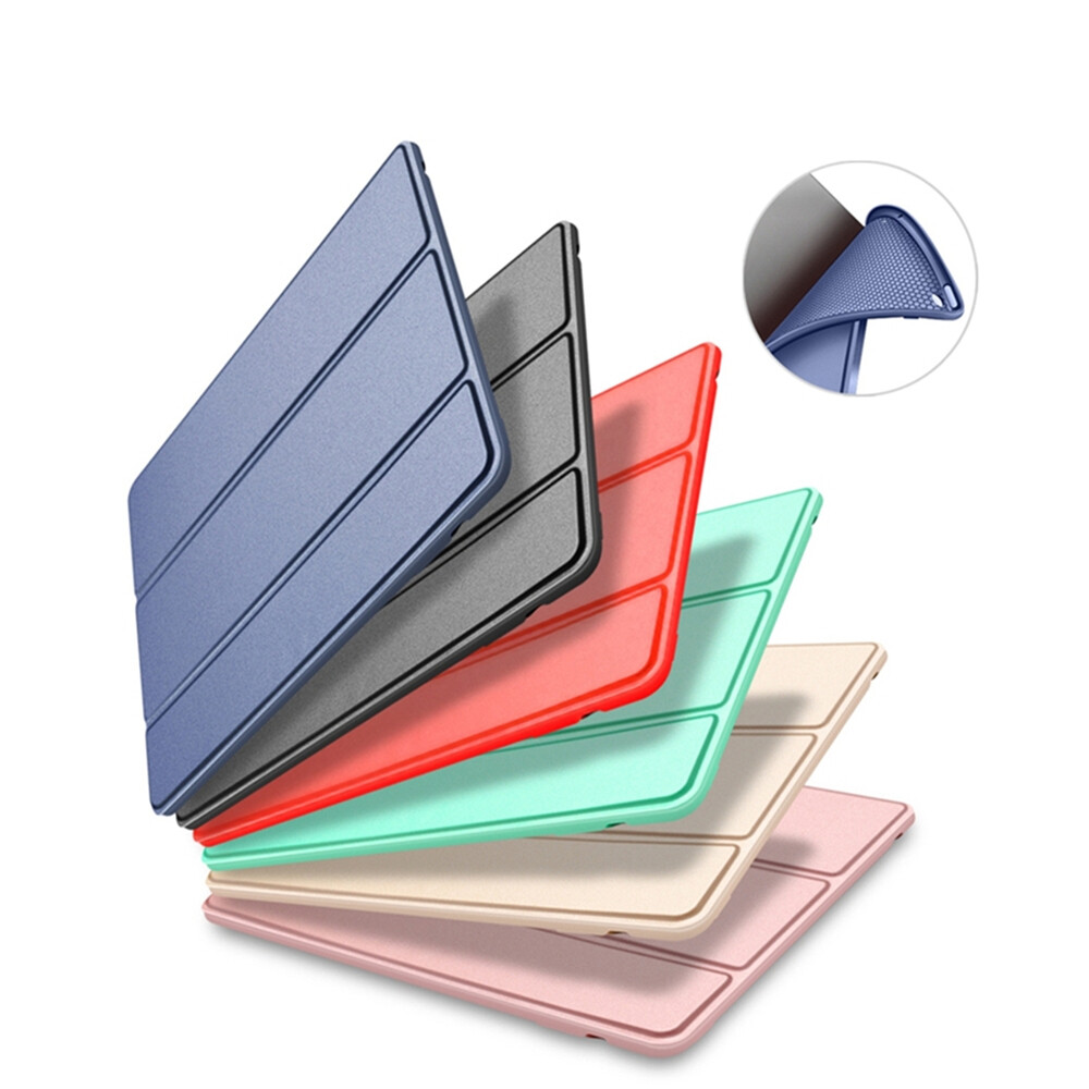 Slim Lightweight Protective Casing For Apple iPad Pro 11 2020 Air 4 5 Mini 1 2 3 4 5 6 iPad 2 3 4 10.5 iPad 10 9 8 10.2 Soft TPU Back Cover for iPad 9.7 2017 2018 Air 1 2 3 7th 6th PU Leather Silicone Soft Trifold Stand Sleep Auto wake up Cover