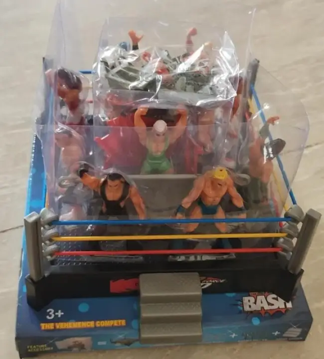 wwe action figures set up
