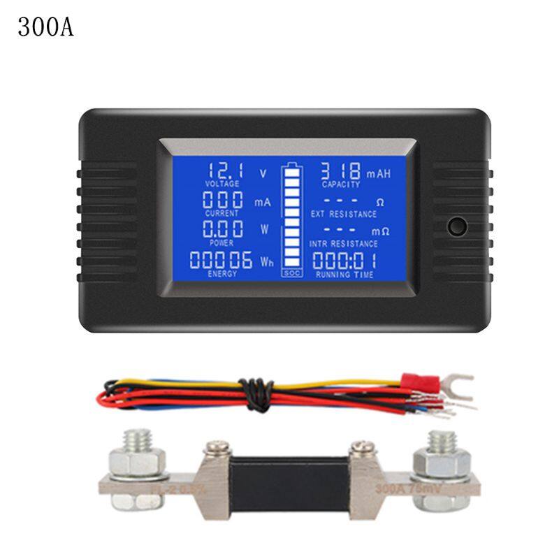 DC 0-200V 0-300A Battery Tester Voltmeter Ampmeter Power Impedance Capacity Energy Time Meter 50A/100A/200A/300A Multimeter