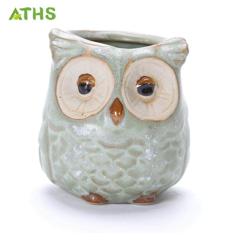 5 Pcs Ceramic Flower Pot,Owl Shape Succulent Plant Container for Garden Home Decoration