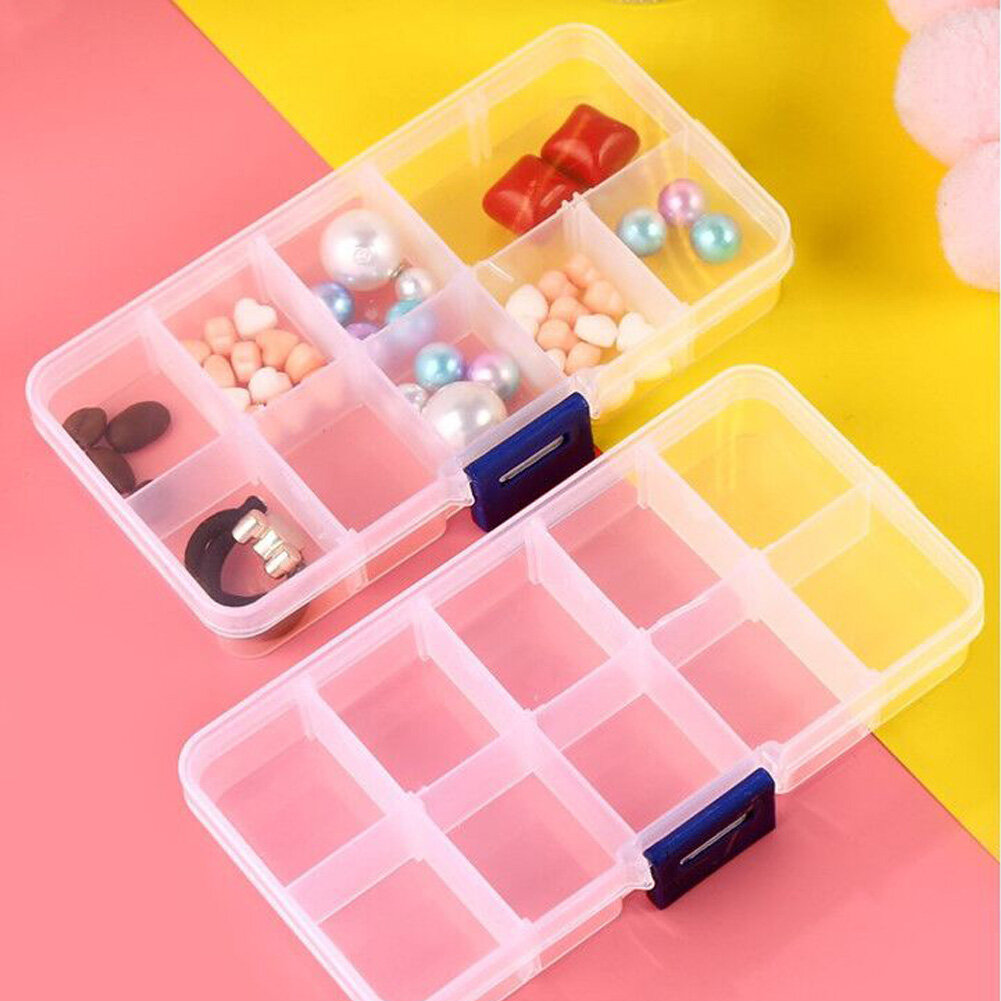 Hộp đựng trang sức 10 ngăn hộp đựng có ngăn điều chỉnh được cho bông tai, dây chuyền