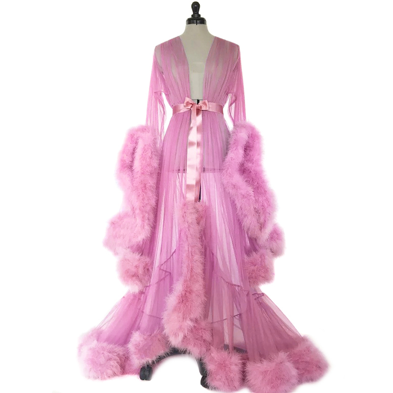 Sale】 Hollywood Fuzzy Robe สำหรับเตียงเวลา Flared แขน Tailing ชุด Tulle ...