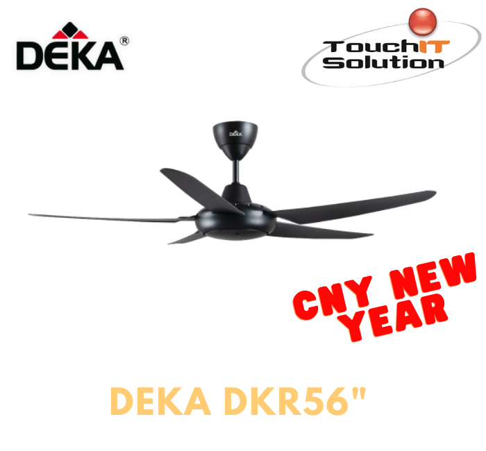 Deka Ceiling Fan (56 Inch/Black) 4Speed DC Motor Remote Control