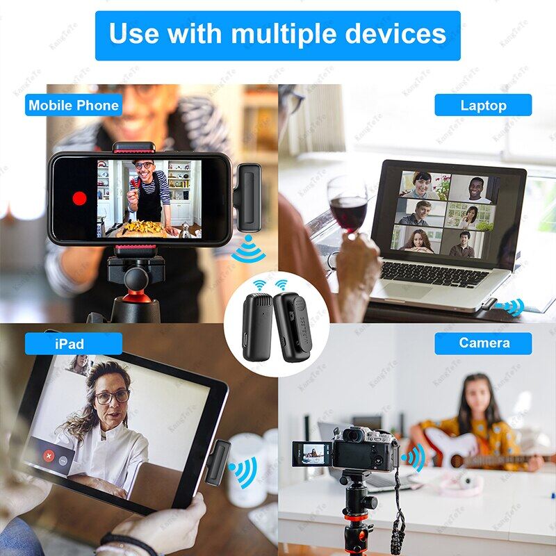 Zeallion Micro Cài Áo Không Dây Micro Ghi Hình Âm Thanh Giảm Tiếng Ồn Nhỏ Gọn Cho iPhone Android Kèm Hộp Sạc