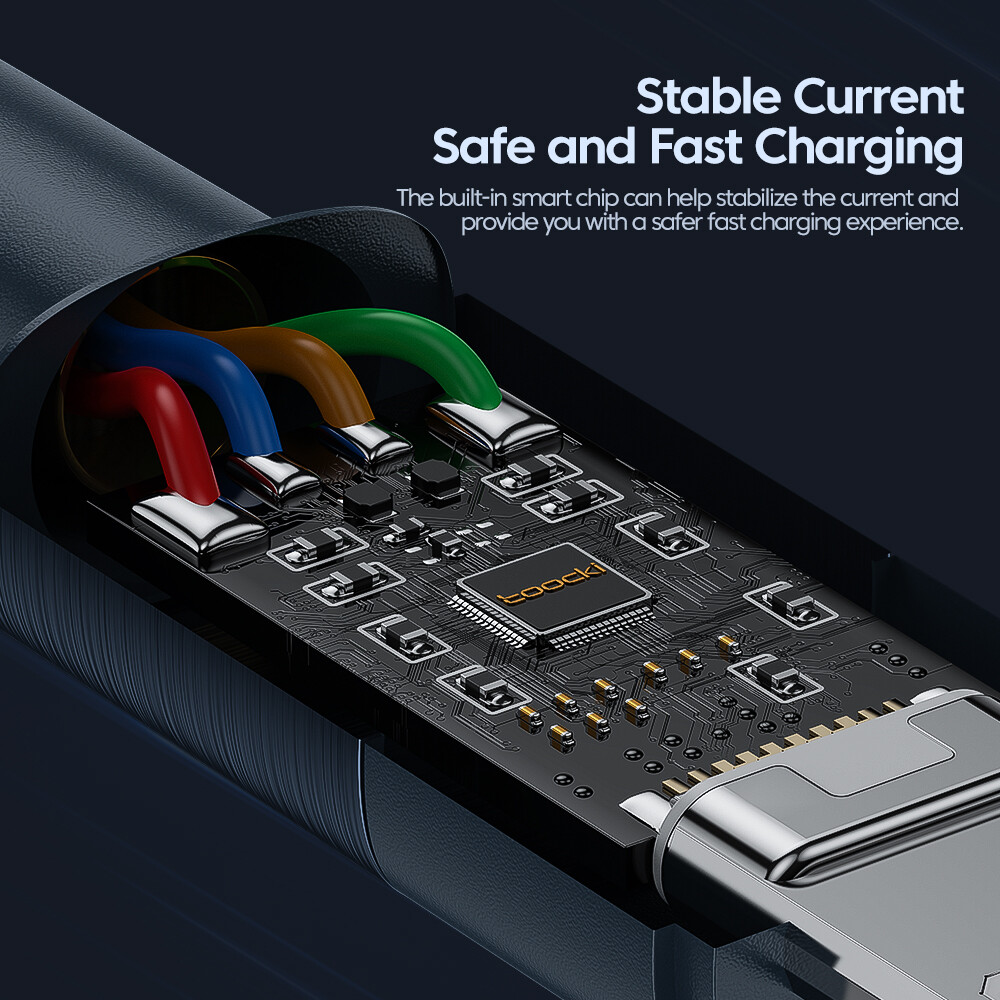 Toocki Cáp Dữ Liệu Sạc Nhanh USB Lightning Và TypeC Lightning 2.4A Cho iPhone 14 13 12 Pro Max X XS XR 8 7 Plus Cáp Sạc Nhanh iPad
