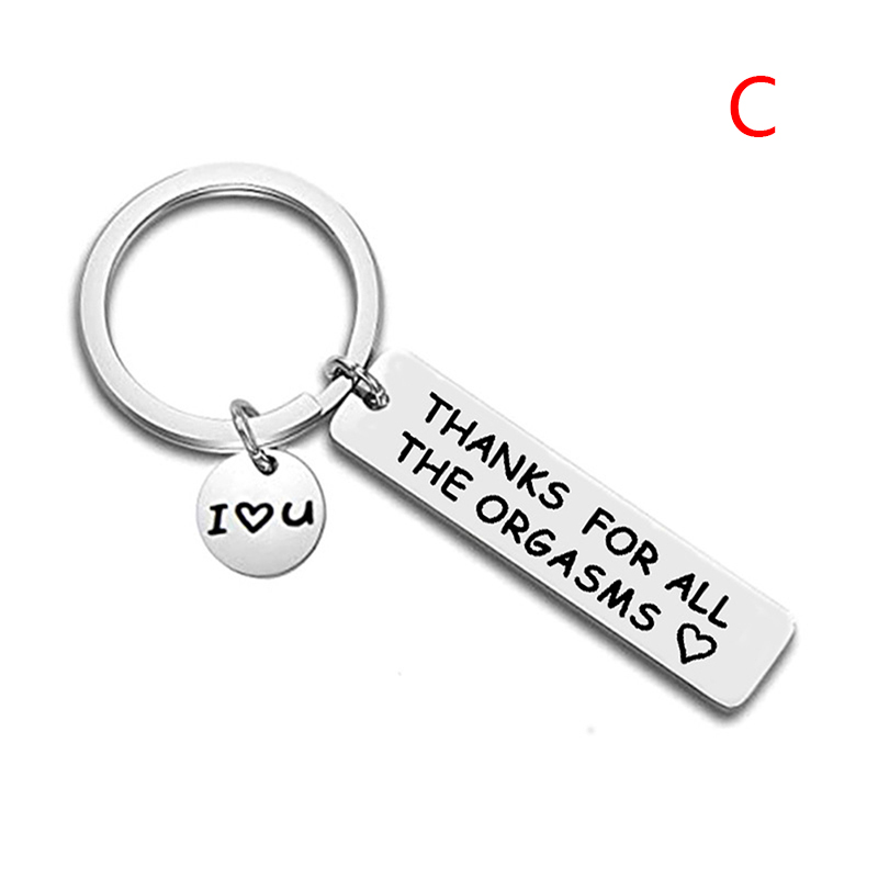 Guangtemaoyi Thank for All The Orgasms I Love You Key Ring Couple Keychain Jewelry Gifts
