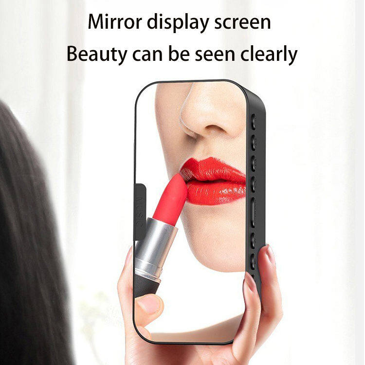 Desktop alarm clock, Bluetooth wireless audio, mini LED mirror digital clock, mobile phone speaker, gift, stereo sound effect