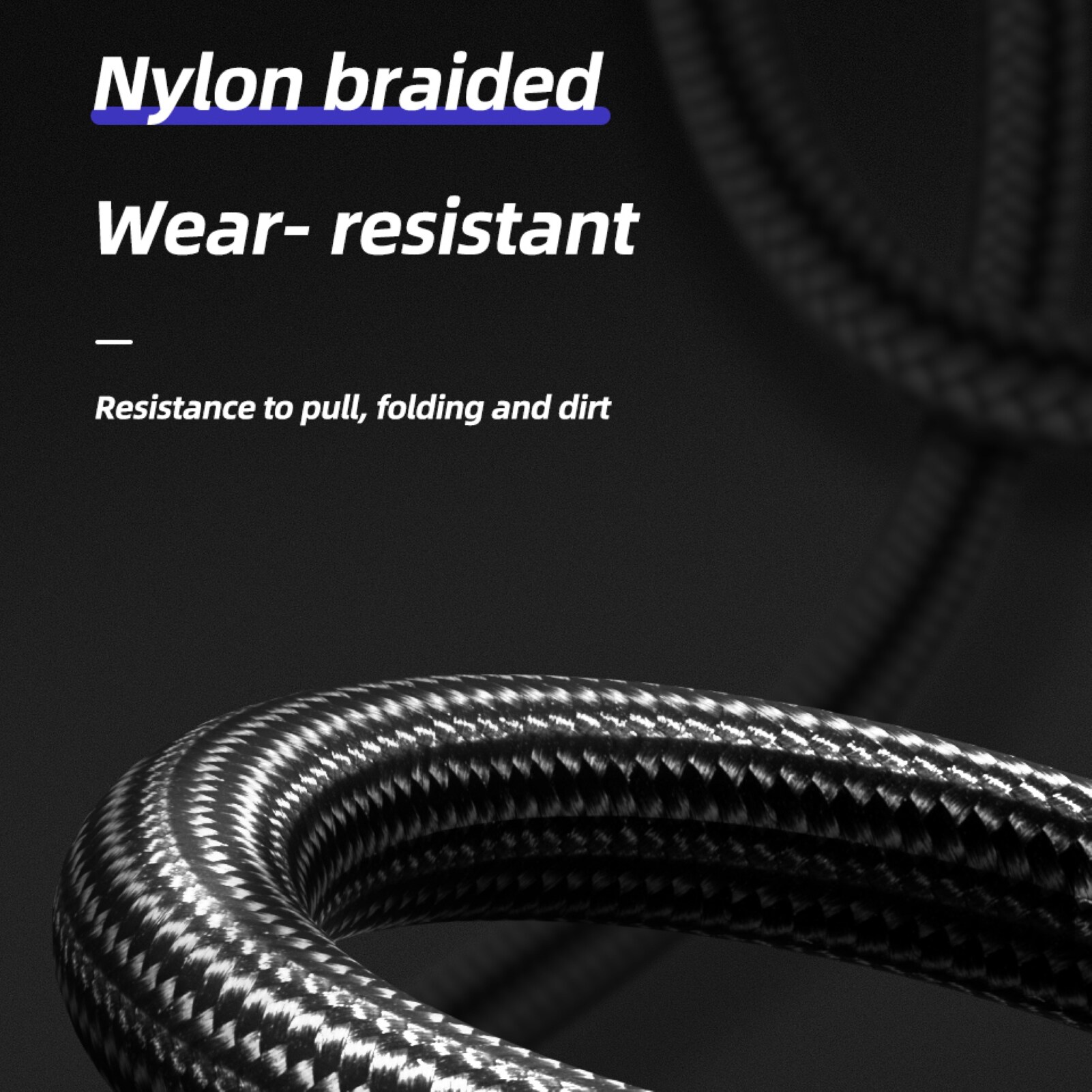 U-shaped Micro USB Type-c Mobile Phone Game Nylon Woven Fast Charging CableCharging Cable Elbow Mobile Game Data Cable Usb-C Mobile Phone Universal U-Shaped Cable