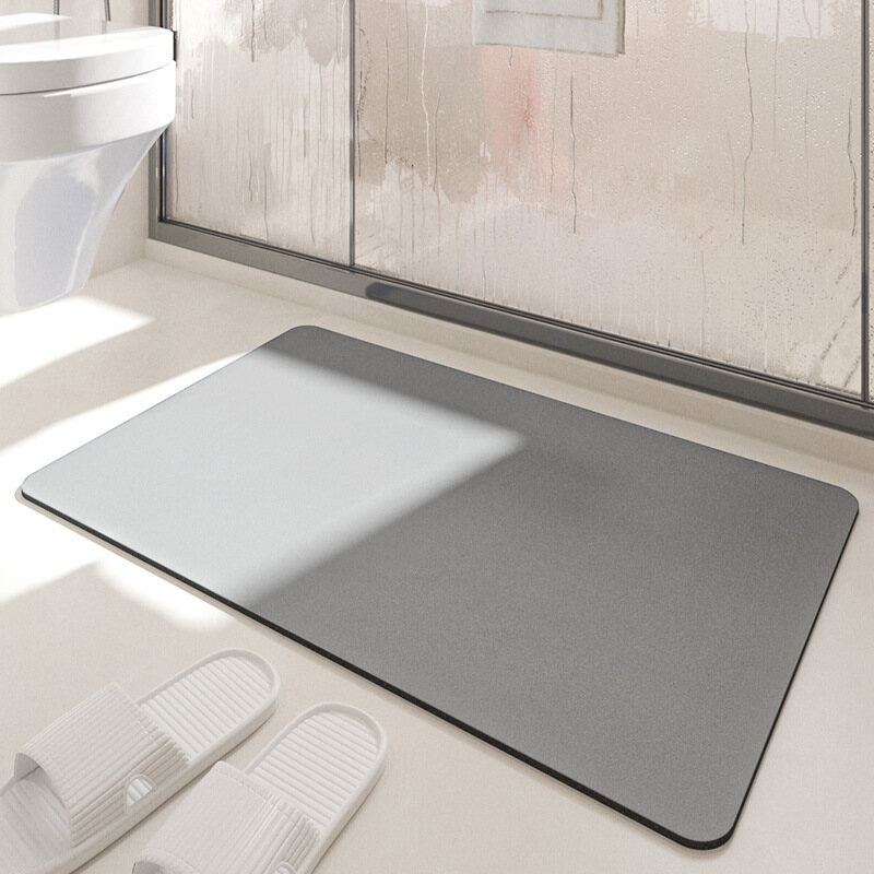 Bath Mat Rug, Super Absorbent Quick Dry Non-Slip Thin Bathroom Rug, Easy Clean Washable Bathroom Floor Mat That Fit Under Door, Thin Shower Door Mat for Bathtub, Sink
