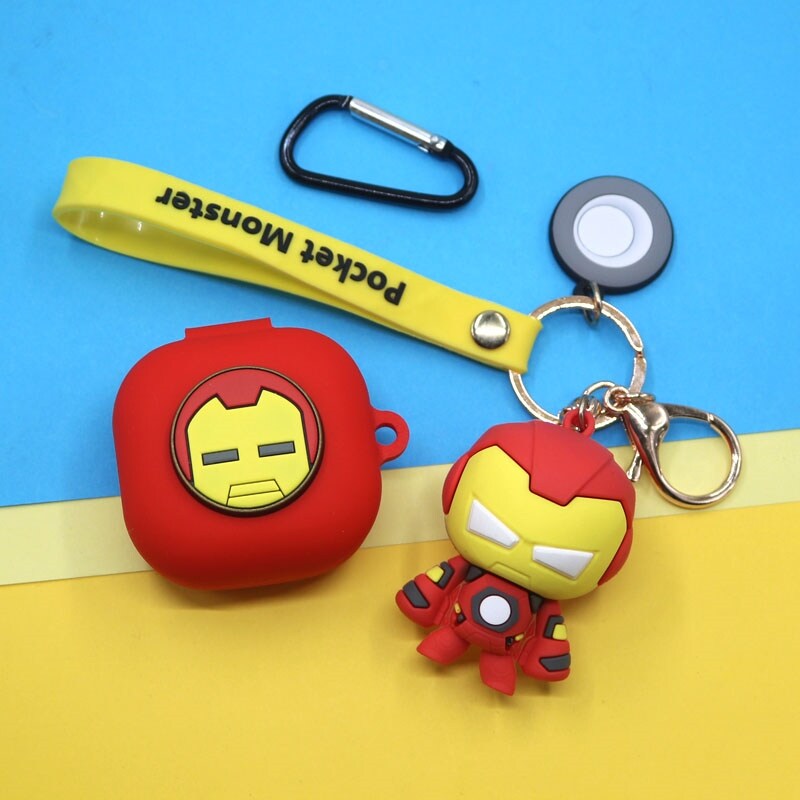 【 Hot Sale】 Cartoon Marvel Earphone Case With Key Chain For Samsung Galaxy Buds Live/Buds Pro Wireless Bluetooth Headphone Protective Cover