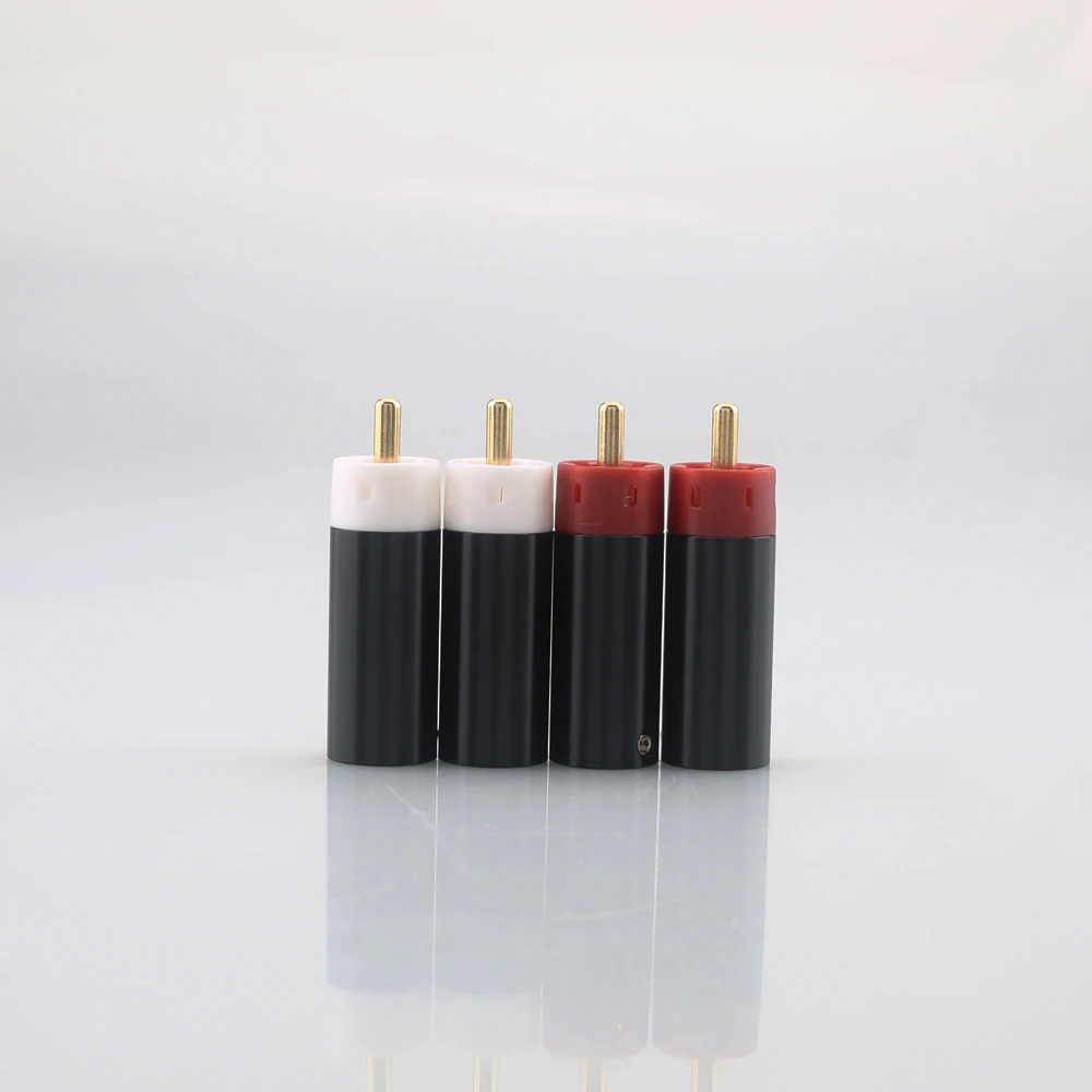 4PCS High quality Hifi audio Gold plated Star line RCA plug connector jack 8mm Audio Cable Plug