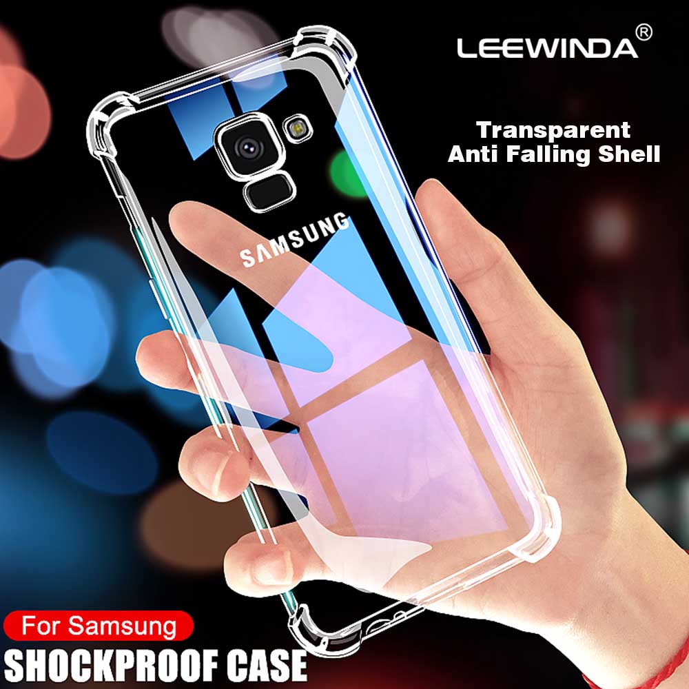 LEEWINDA For Samsung Galaxy A5 A6 A7 A8 A8S A6S A9S A750 A9 Star Pro Plus Lite 2018 2019 Phone Case，Transparent Soft TPU Shockproof Silicone Protection Back Cover