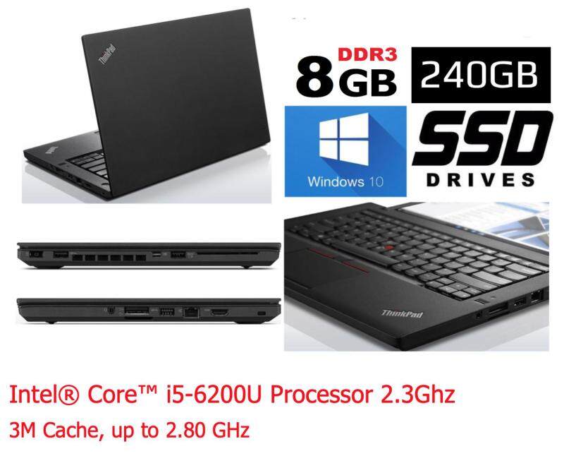 Refurbished Lenovo Thinkpad T460 (i5 6th Gen 2.3Ghz to 2.8Ghz/ 8GB RAM / 240GB SSD /Win 8 Pro COA / WIn 10 Pro / Bag )(3 Month Warranty for Laptop & 1 Month Warranty for Battery and Adaptor) Used Laptop Notebook Malaysia