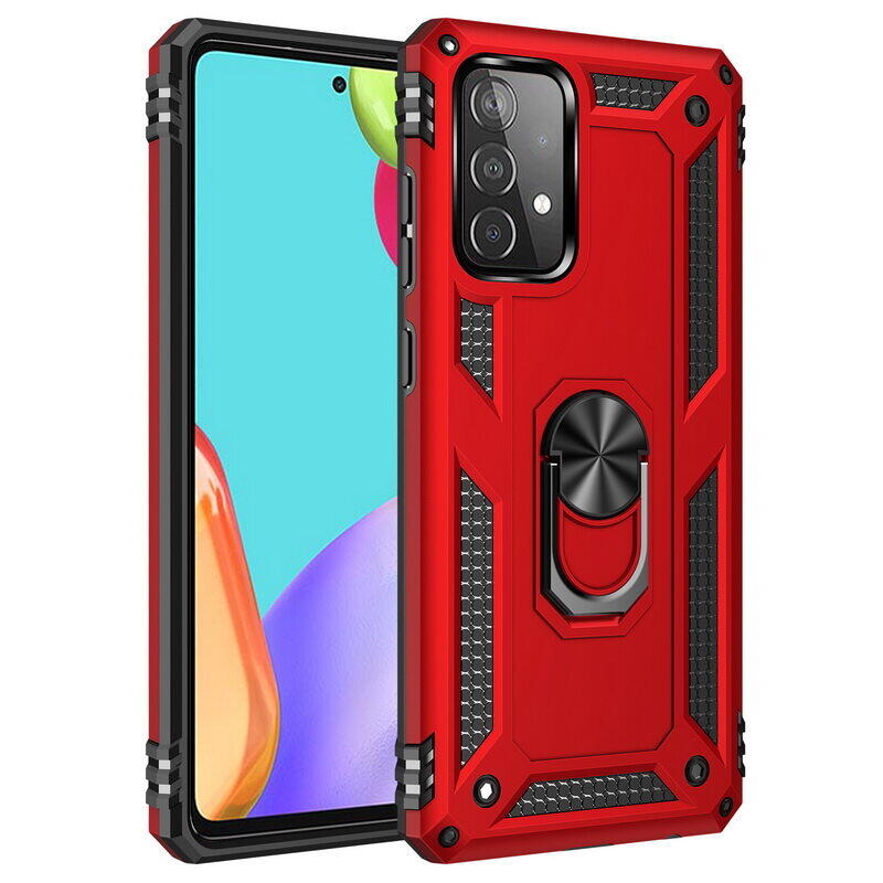 CrashStar Thick Armor Shockproof Phone Case For Samsung Galaxy S24 Ultra S23 + S22 S21 S20 FE Note 20 A70 A54 A53 A50 A71 A51 A12 A32 A21S A42 A52 A72 Hard Phone Cover Casing Shell With Metal Stand Holder