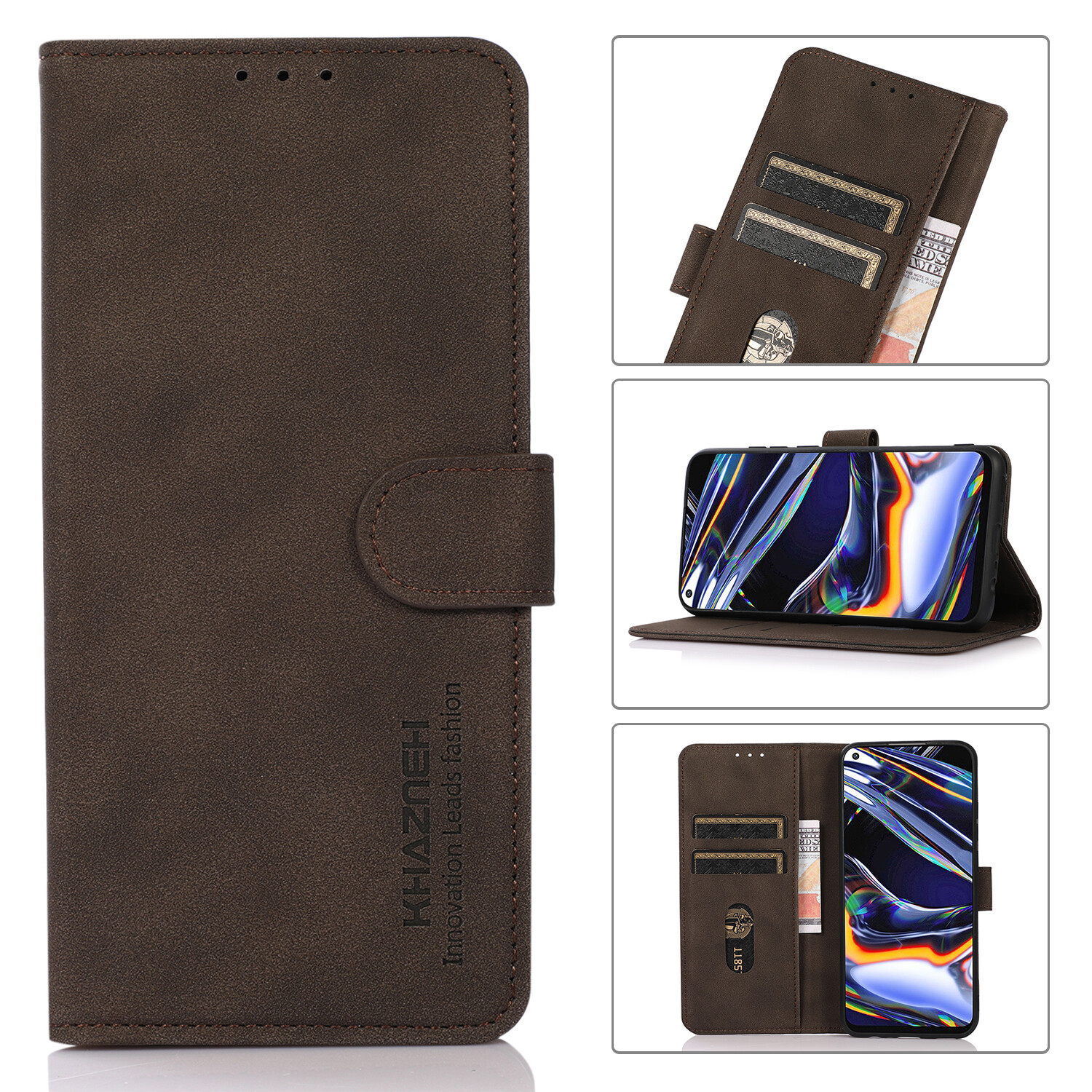For OPPO A98 5G/Reno6 Z/Reno 6 (5G)/Reno 6 Pro Fashion plush leather flip wallet shockproof protective Cover Case