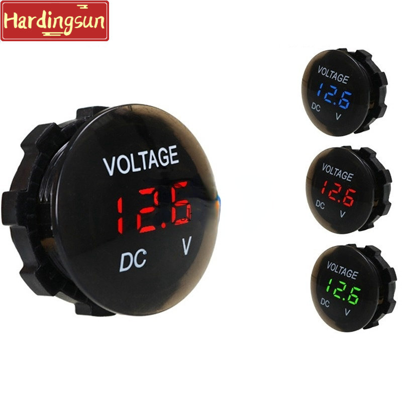 Hardingsun NEW DC 12V-24V Digital Panel Voltmeter Voltage Meter Tester Led Display For Car Auto Motorcycle Boat ATV Truck Refit Interior Accessories