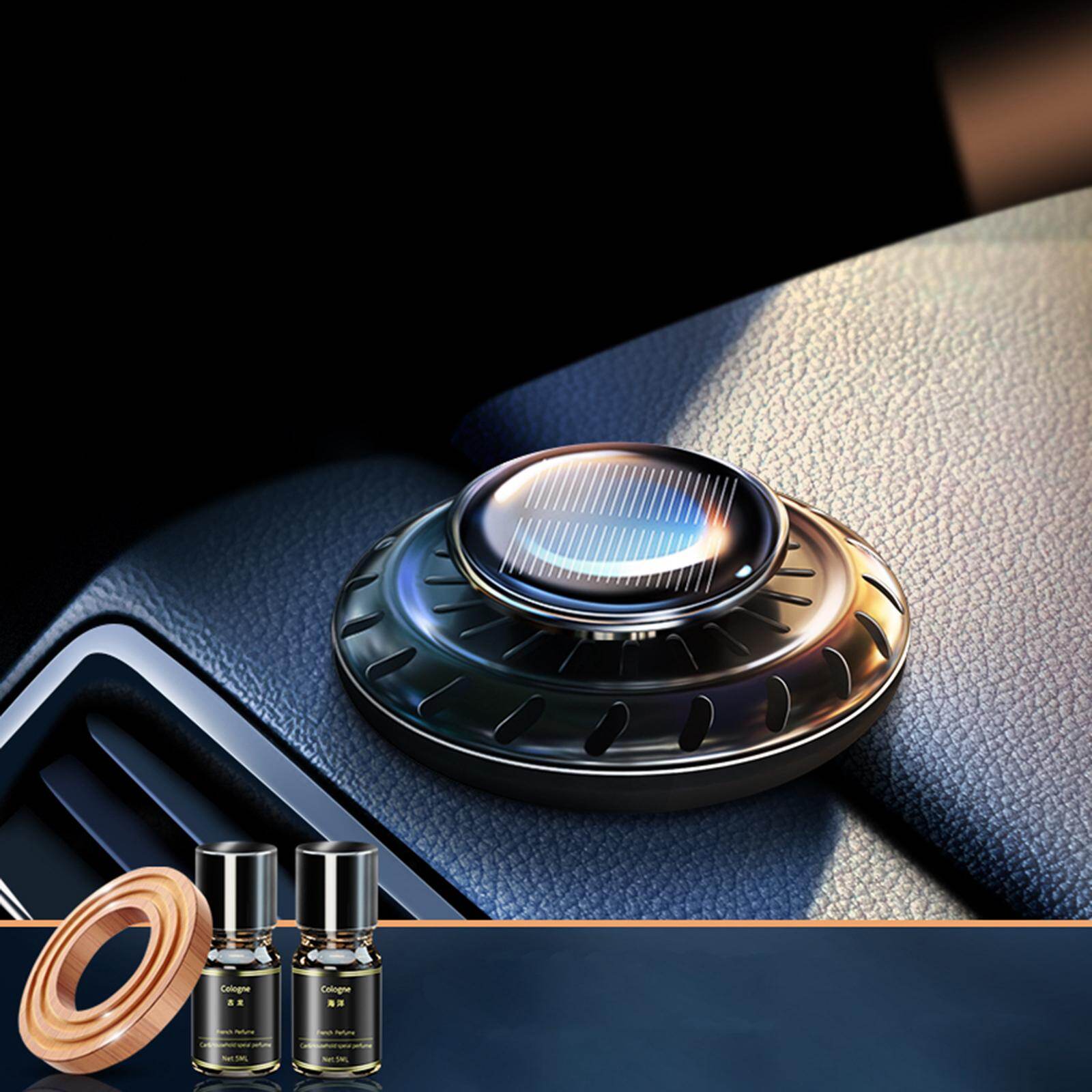 Baoblaze Auto Air Freshener, Solar Powered, Automatic Rotating Essential Oil Diffusers