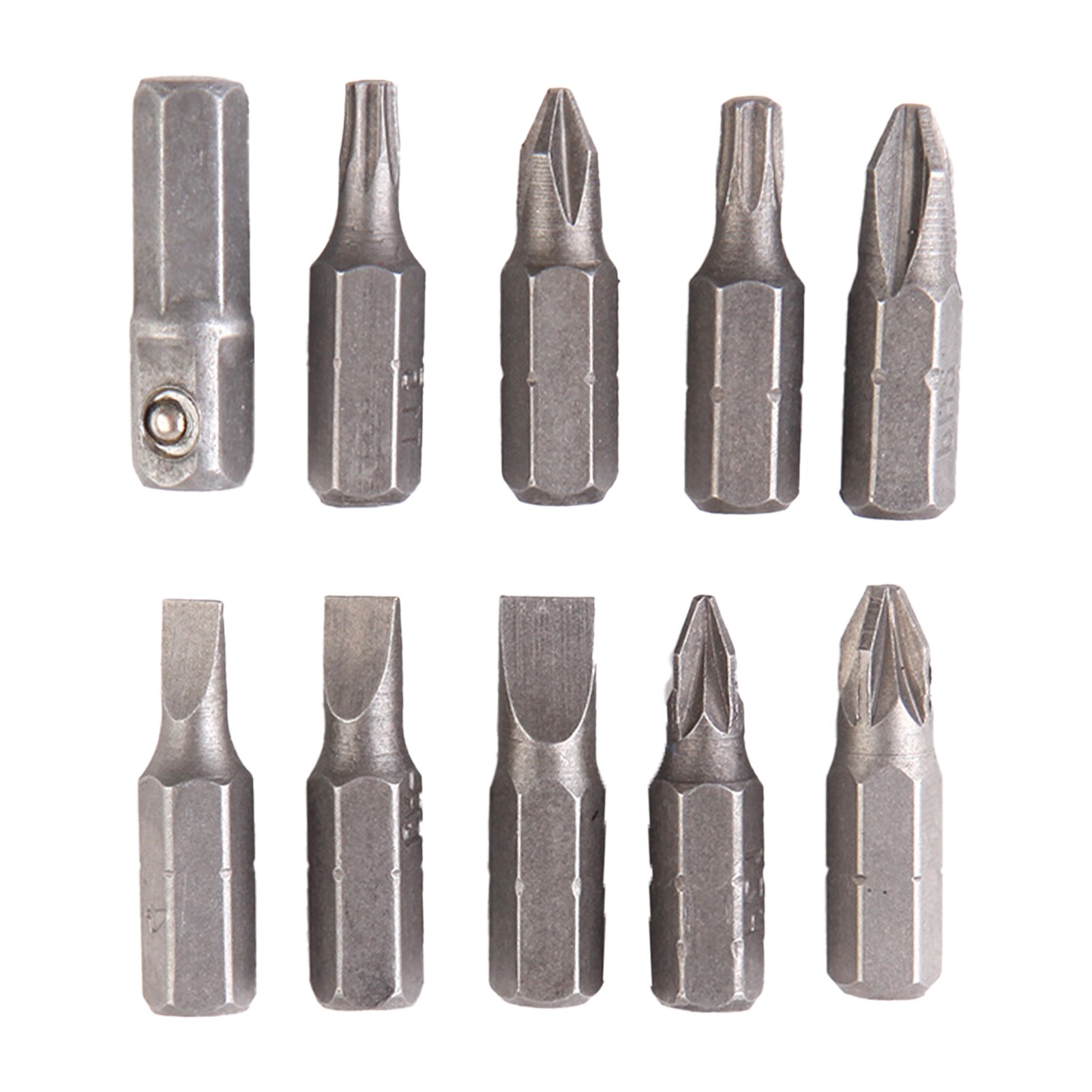 10Pcs/Set Screwdriver Bit Hex Shank Multifunctional Carbon Steel PH Slotted Pozi Torx Bit Set Hand Tool
