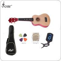 SLADE Đàn Ukulele Soprano 21 Inch Quà Tặng Giáng Sinh Cho Người Mới Bắt Đầu Trẻ Em, Đàn Guitar Bốn Dây Hawaii + Túi + Bộ Chỉnh + Dây + Chọn Màu Hồng