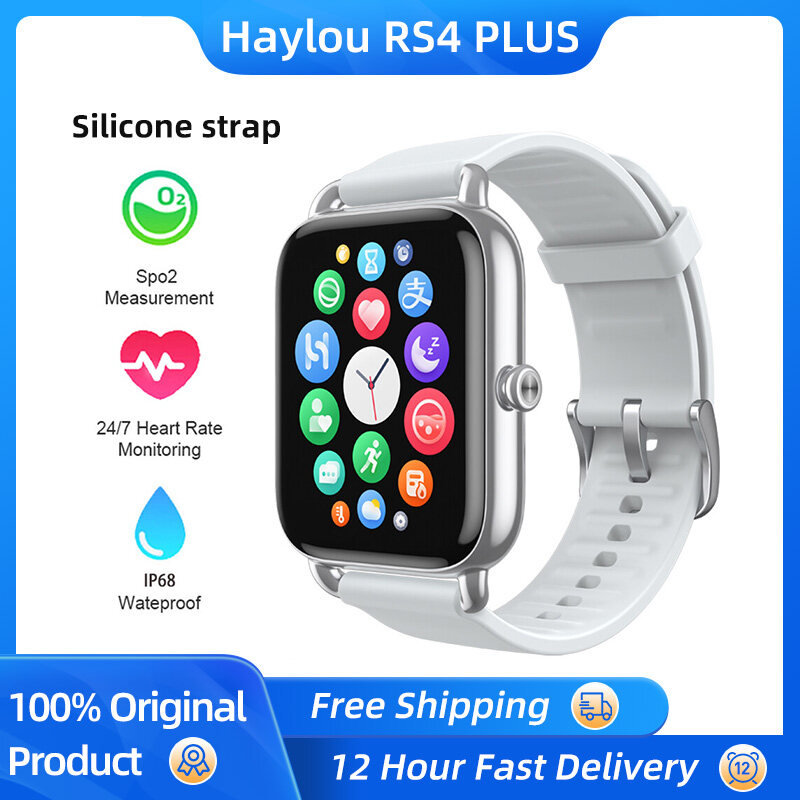 HAYLOU Đồng Hồ Thông Minh RS4 Plus Dây Đeo Silicon Màn Hình AMOLED 1.78