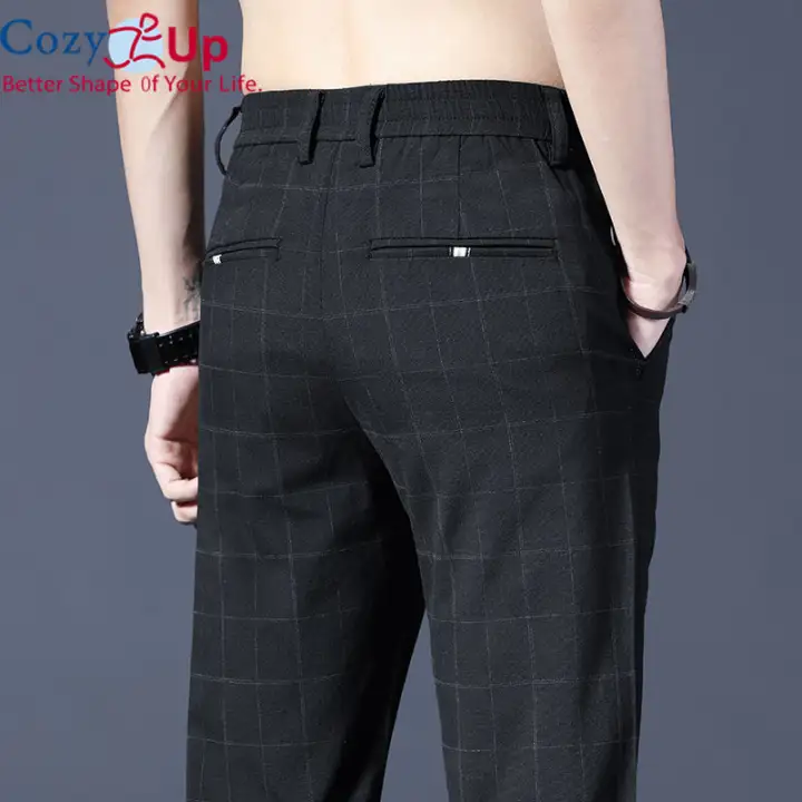 plaid pants elastic waist