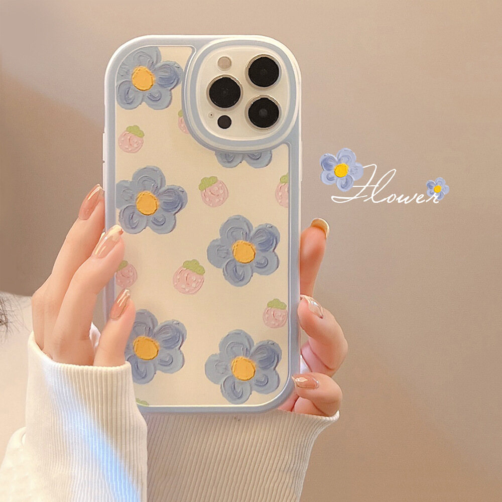 Spring Strawberry Flowers Soft Silicone Cute Casing IPhone 15 15plus 15pro 15promax 14 14plus 14pro 14promax 13mini 13 13Pro 13pro Max 12Mini 12 12Pro 12Pro Max 11 11Pro 11ProMax XS Max XR XS Case for IPhone 8 Plus 7 8 7 Plus Fashion Phone Cover