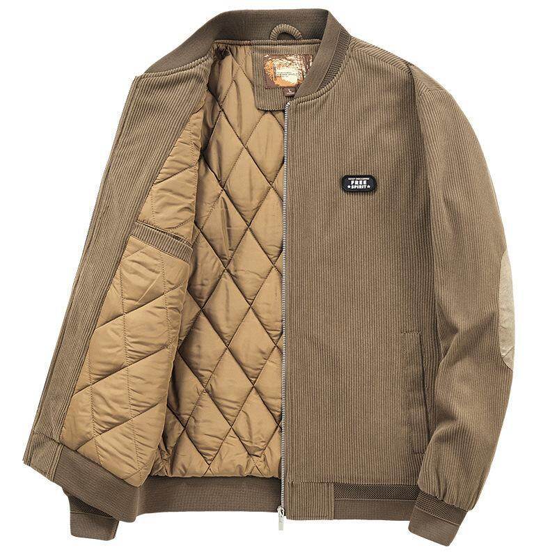 Men Winter Military Motorcycle  Jacket Thick Retro Corduroy Warm Streetwear Business denim Parkas Coats Male Clothes FECHENG