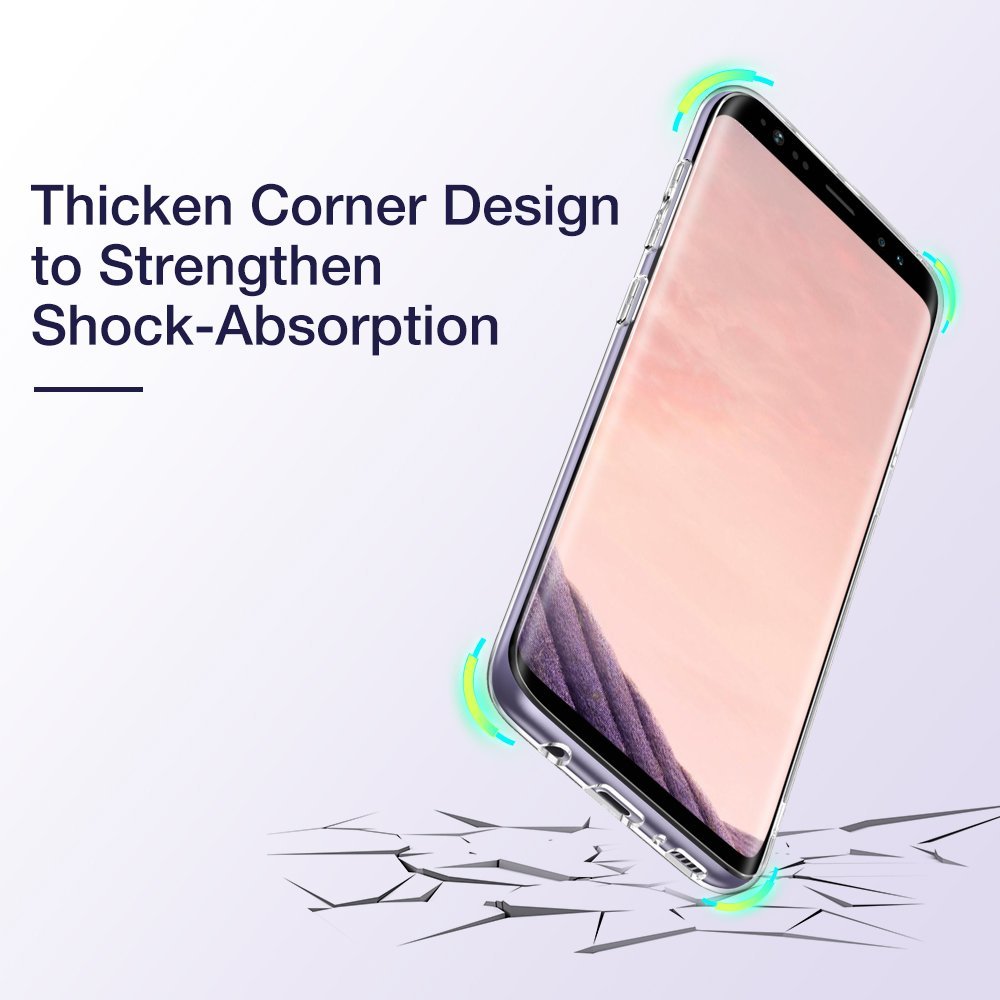 LUOWAN cho Samsung Galaxy S8 nhựa TPU mềm trường hợp: Linh hoạt, mỏng, bảo vệ, chống sốc, minh bạch, không chống trơn trượt, không dây sạc tương thích