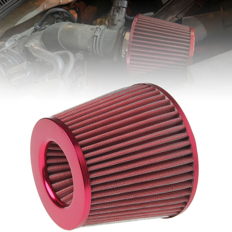 Universal Vehicle Air Intake Chrome Open Top Cone Air Filter Breather 3inch Inlet