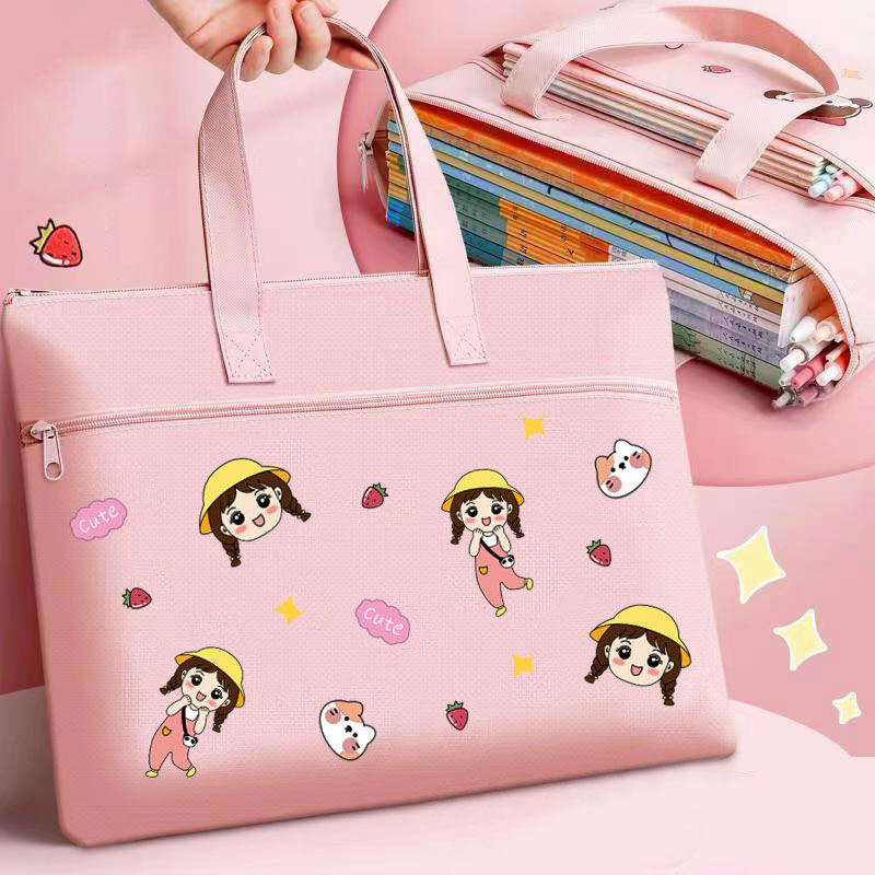 ELACCENT elementary school students' load-reducing ridge protection handbag Korean version of large-capacity book bag book storage bag remedial bag