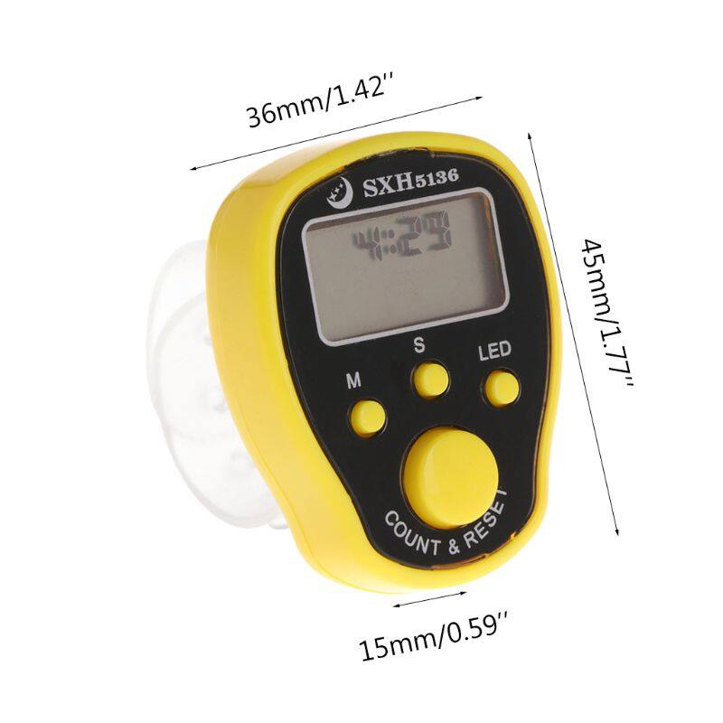 Đồng Hồ Đếm Ngón Tay Bộ Đếm Kỹ Thuật Số Điện Tử LCD, Với Thời Gian Và Đèn Nền