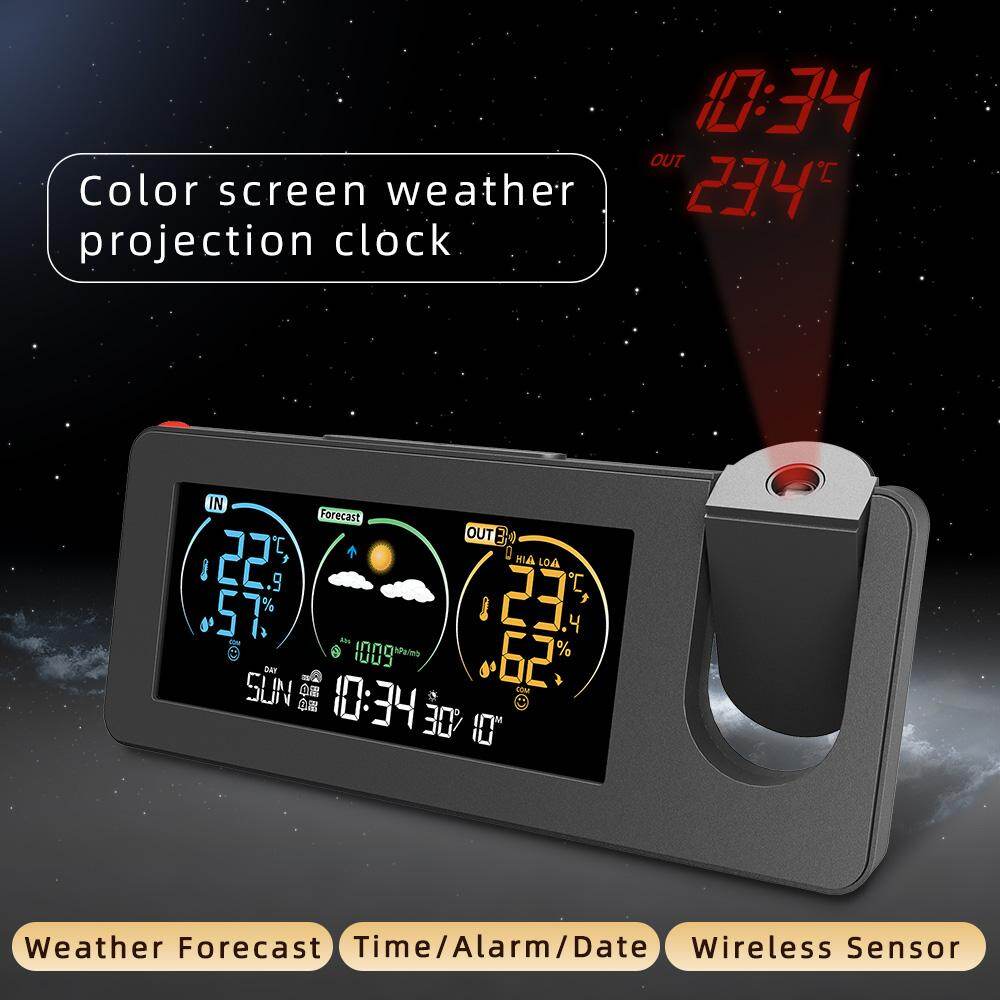 インテリア時計 WEATHER FORECAST RADIO CONTROLLED Smart Sensor ZX3538 New Electronic Projection Clock Weather