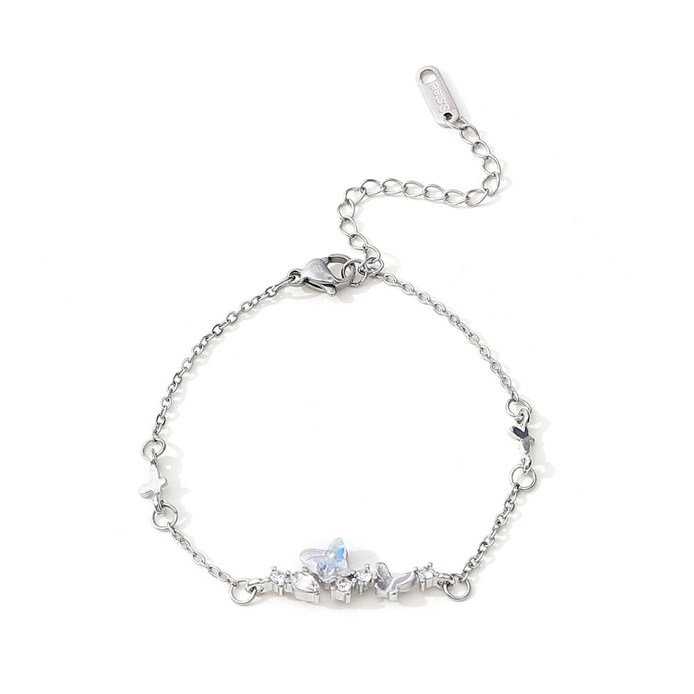 Vòng Tay Bạc Hình Bướm Khí Chất Trong Mơ Vòng Tay Múa Bướm Hình Lưỡi Liềm Siêu Cổ Tích Cho Bạn Gái