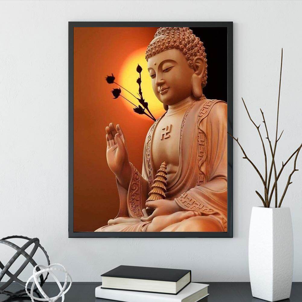 [Chinatera] 5D DIY Full Drill Diamond Painting Buddha Sakyamuni Statue Cross Stitch Mosaic Kits