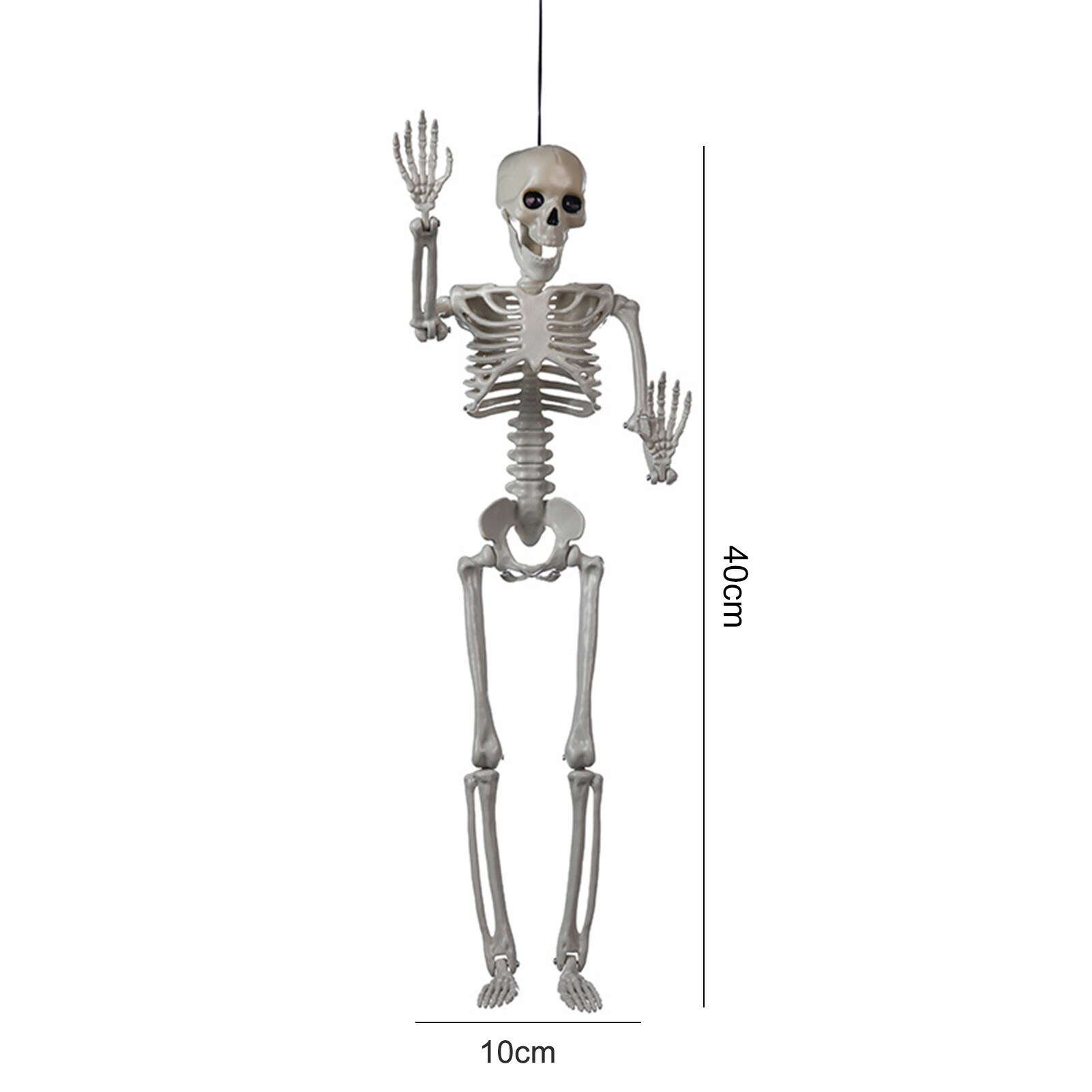 Microgood 2 cái khớp cử động trang trí bộ xương Halloween 40cm posable sống động như thật mô hình bộ xương đạo cụ ngôi nhà ma ám trước bãi cỏ trong nhà/ngoài trời Nghĩa địa trang trí