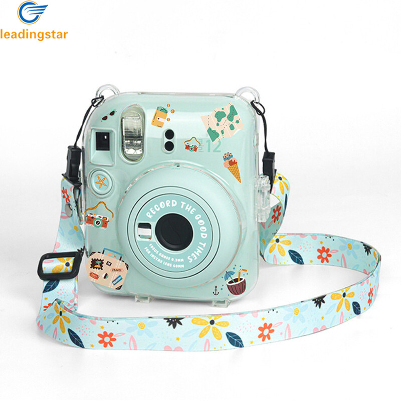 LeadingStar Fast Delivery Camera Case Scratch-Resistant Crystal Storage Protective Cover With Straps Sticker Compatible For Instax Mini 12