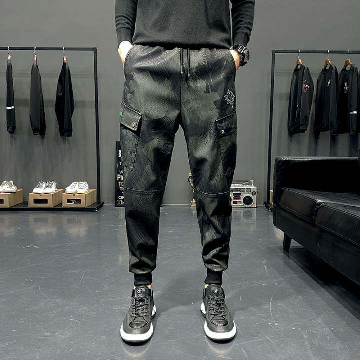 men's baggy leather pants