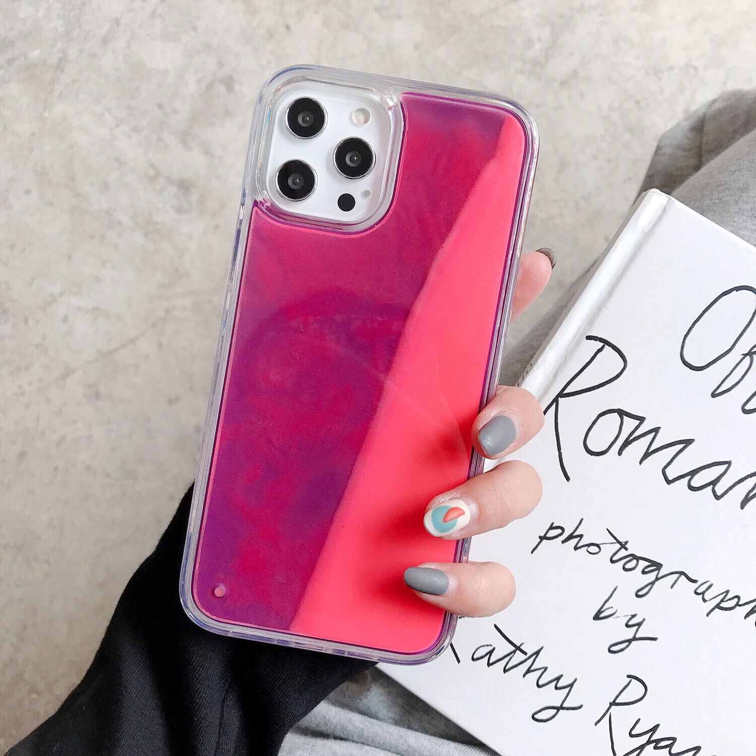 CrashStar Luminous Fluorescent Liquid Quicksand Phone Case For iPhone 15 14 Pro Max Plus 13 12 11 Pro Max Mini X XR XS 8 7 6 6S Plus + SE 2020 Liquid Glitter Hard Phone Casing Cover Shell 【Ready Stock & Free Shipping】